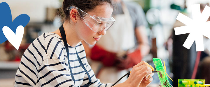 image of a girl in lab class