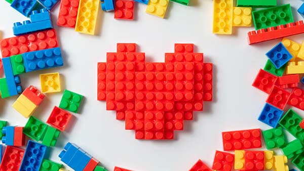 heart made out of legos