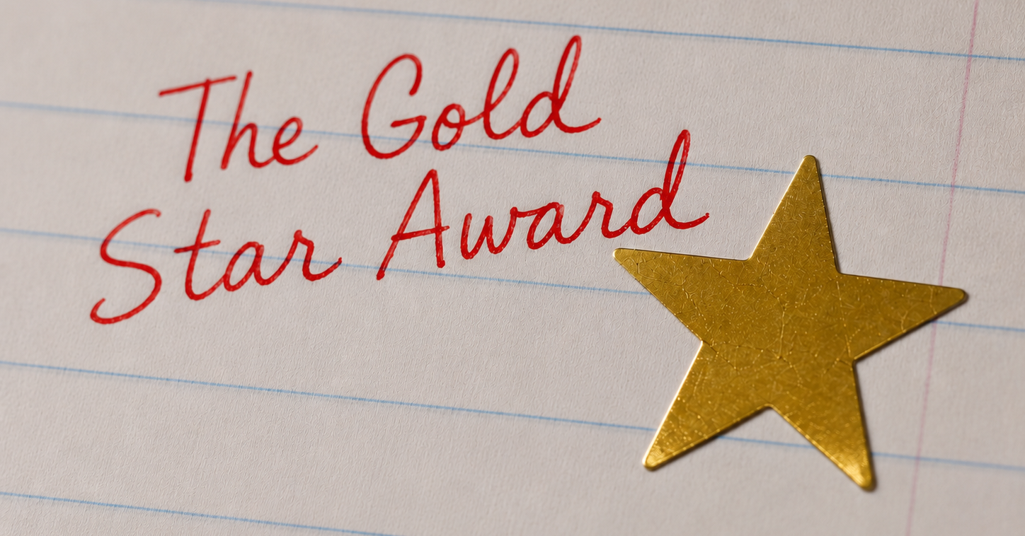 Gold star sticker